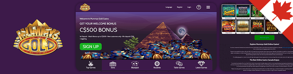 mummys gold casino bonus