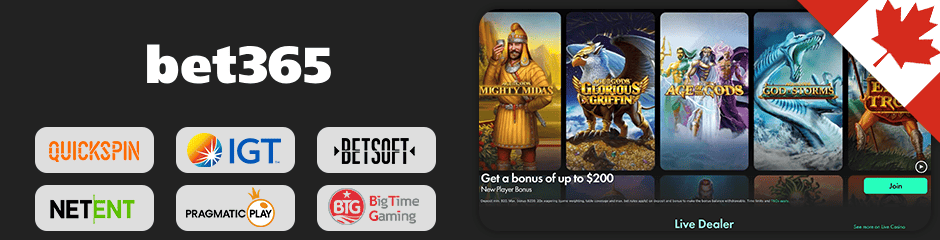 bet365 casino games and software