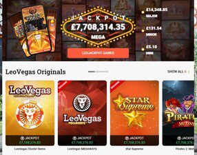 LeoVegas Casino website