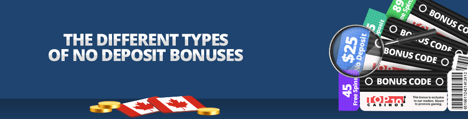 types of canada no deposit bonuses